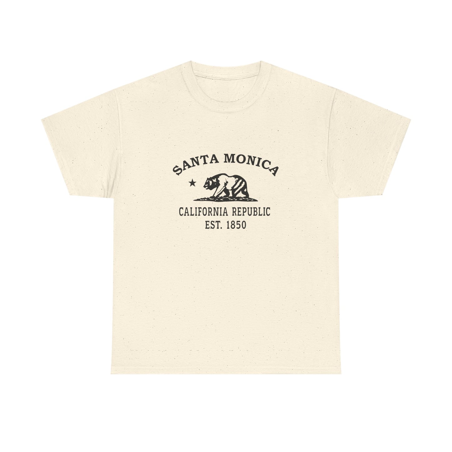 Santa Monica California Vintage Retro Unisex Heavy Cotton Tee - Black Logo