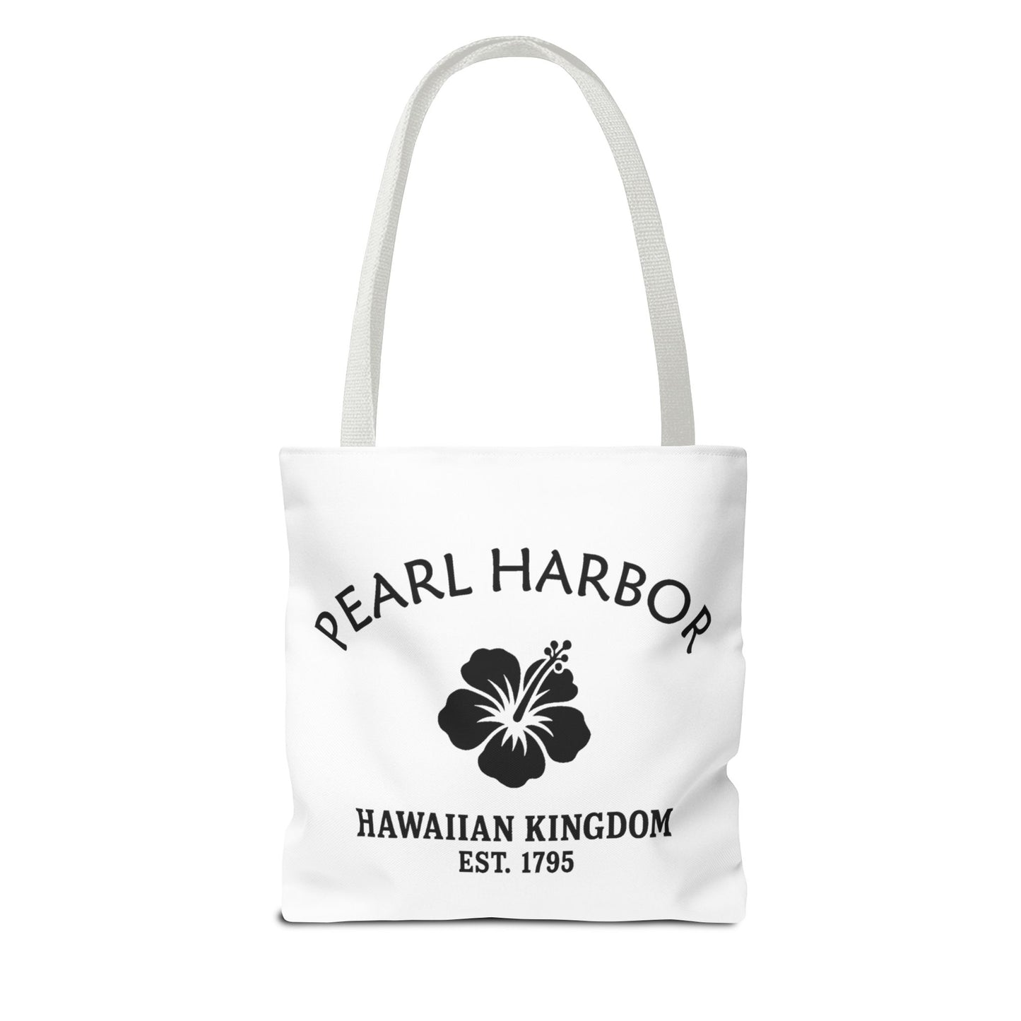 Pearl Harbor Hawaii Vintage Retro Light Canvas Tote - Black Logo