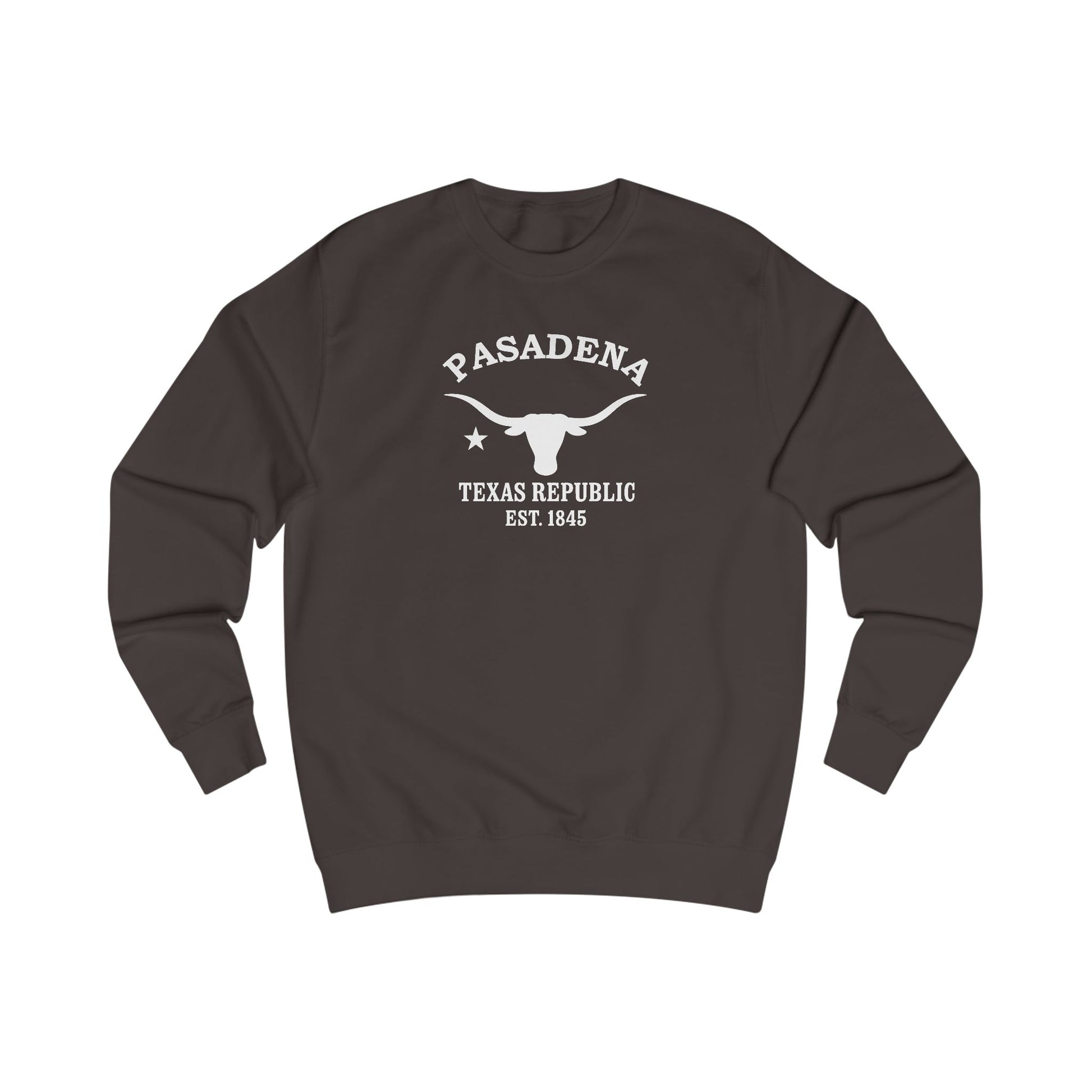Pasadena Texas Vintage Retro Premium Crewneck Sweatshirt - White Logo - Bottle Green