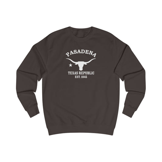 Pasadena Texas Vintage Retro Premium Crewneck Sweatshirt - White Logo - Bottle Green
