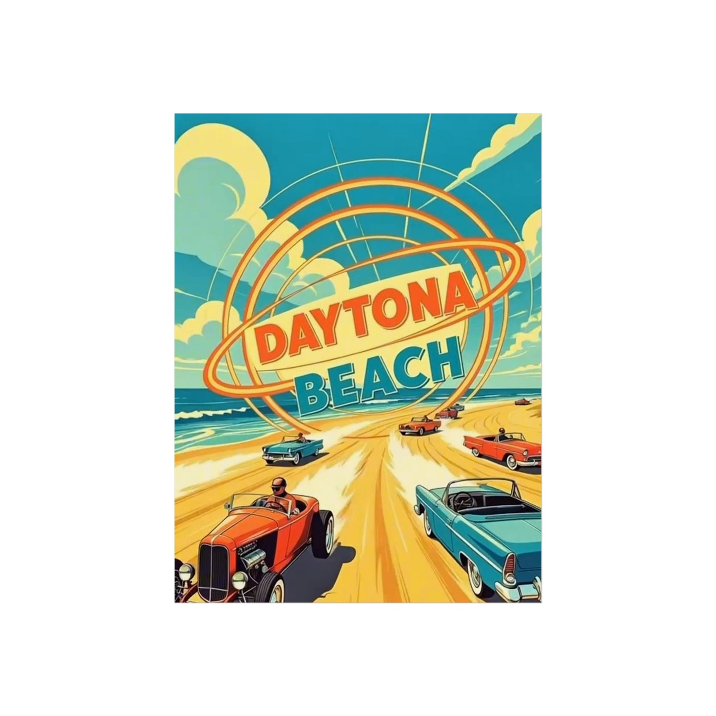 Daytona Beach Florida Vintage Retro Giclée Print Art Series Poster