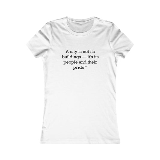 Quote 33 A-City-Is Ringspun Cotton Fitted Vintage Retro Womens Tee - Black Logo