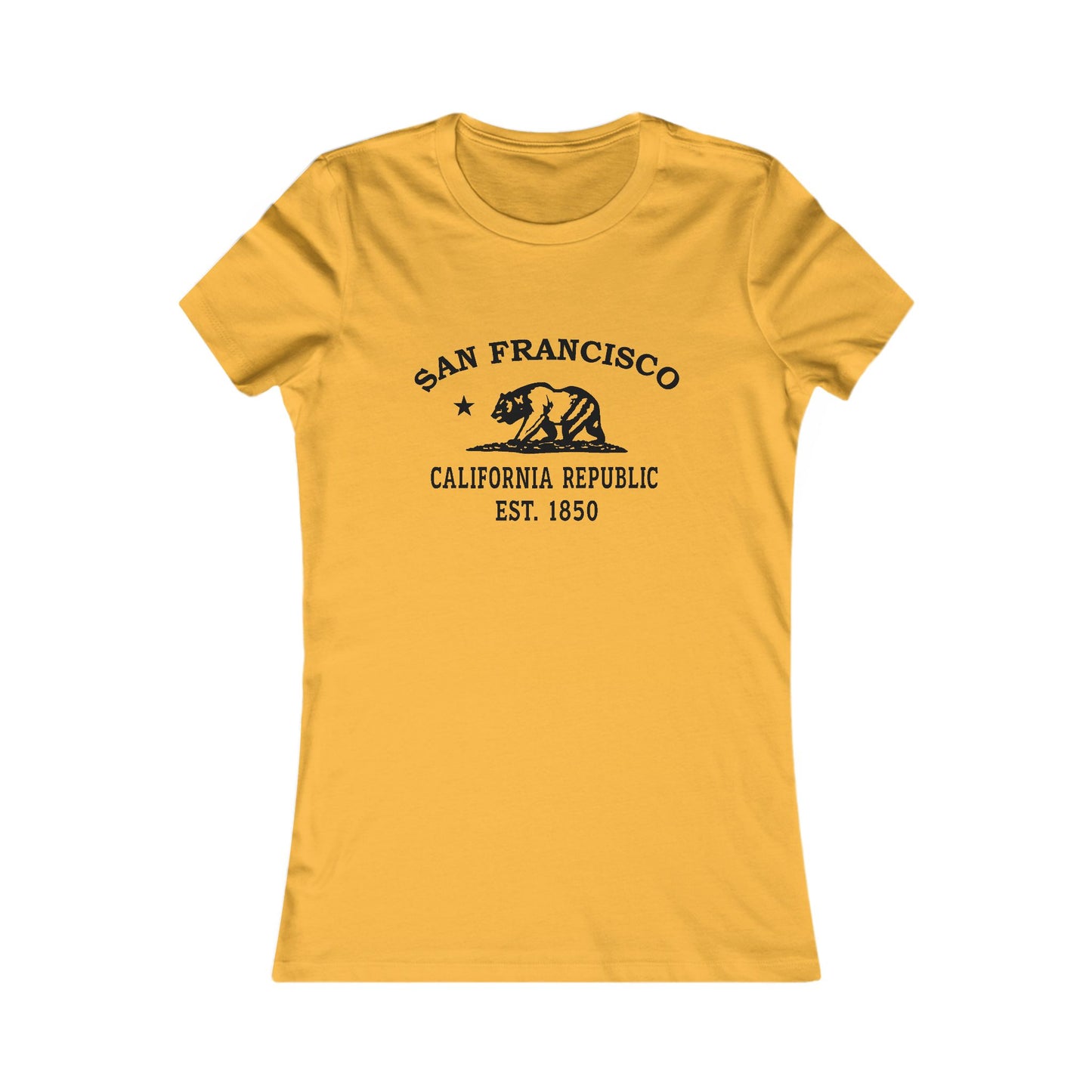 San Francisco California Ringspun Cotten Fitted Vintage Retro Womens Tee - Black Logo