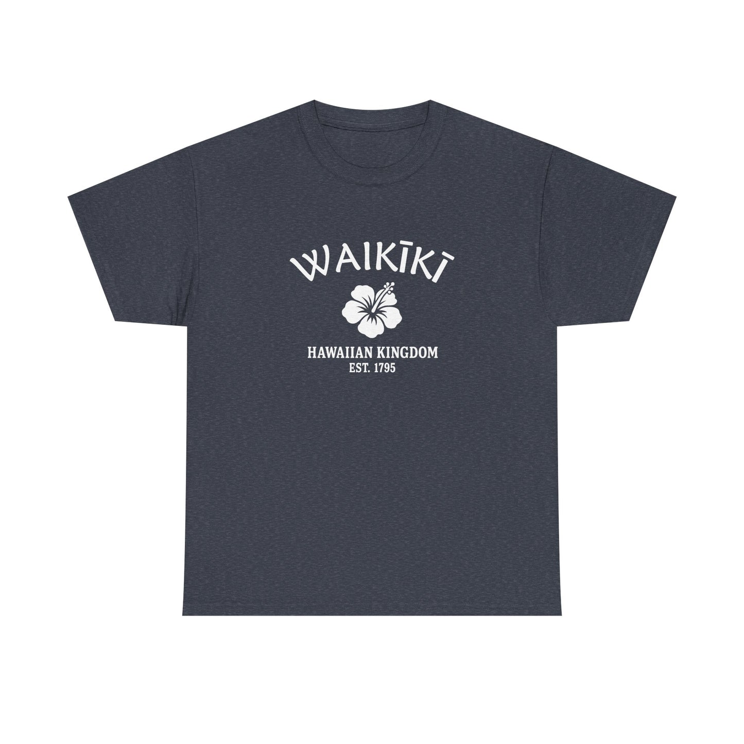 Waikiki Hawaii Vintage Retro Unisex Heavy Cotton Tee - White Logo