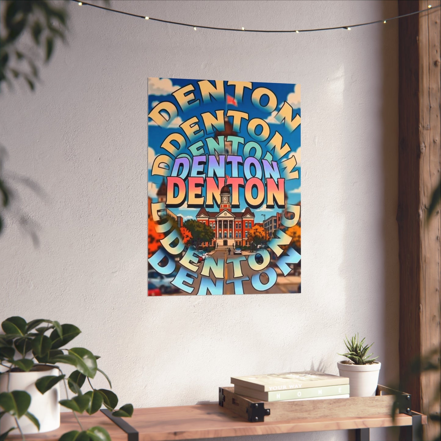 Denton Texas Vintage Retro Giclée Print Art Series Poster