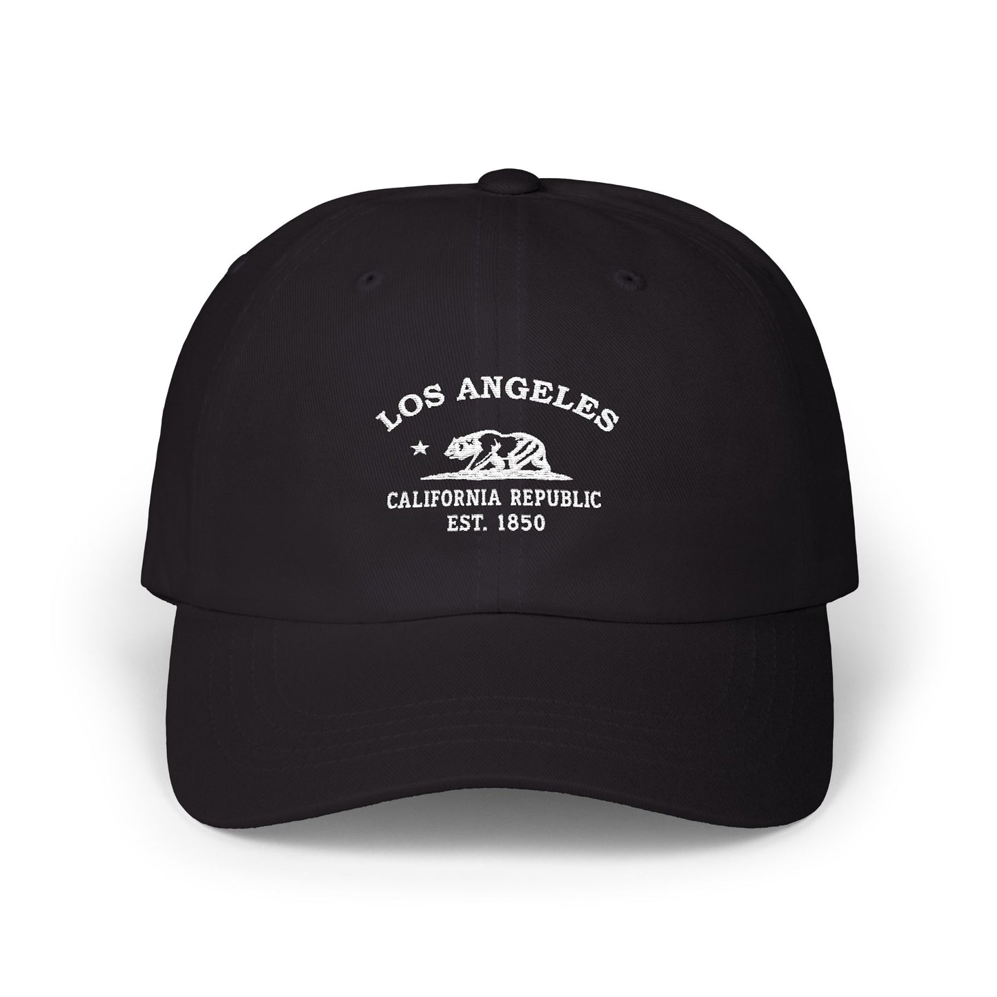 Los Angeles California Vintage Retro Embroidered Cotton Cap - White Logo