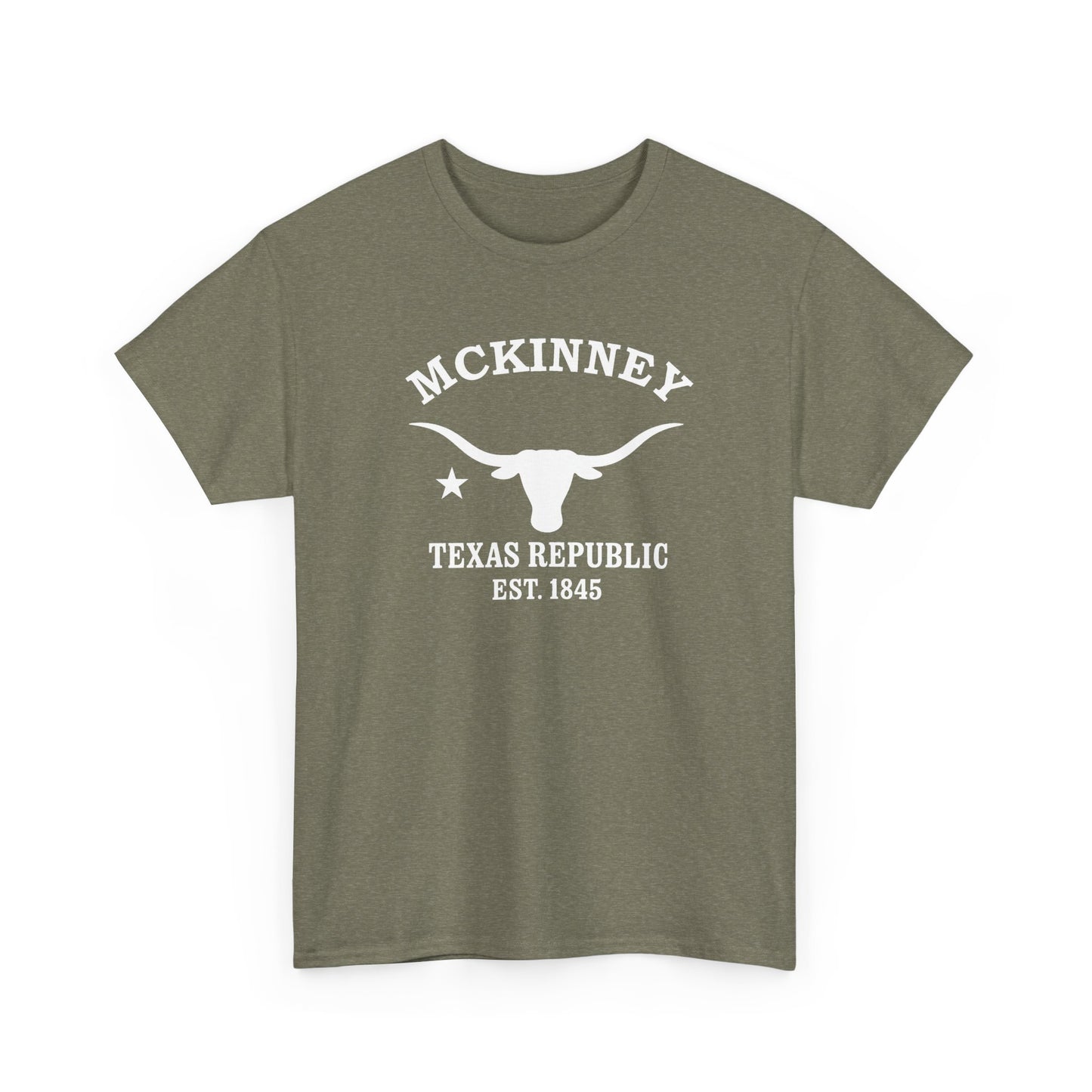 McKinney Texas Vintage Retro Unisex Heavy Cotton Tee - White Logo