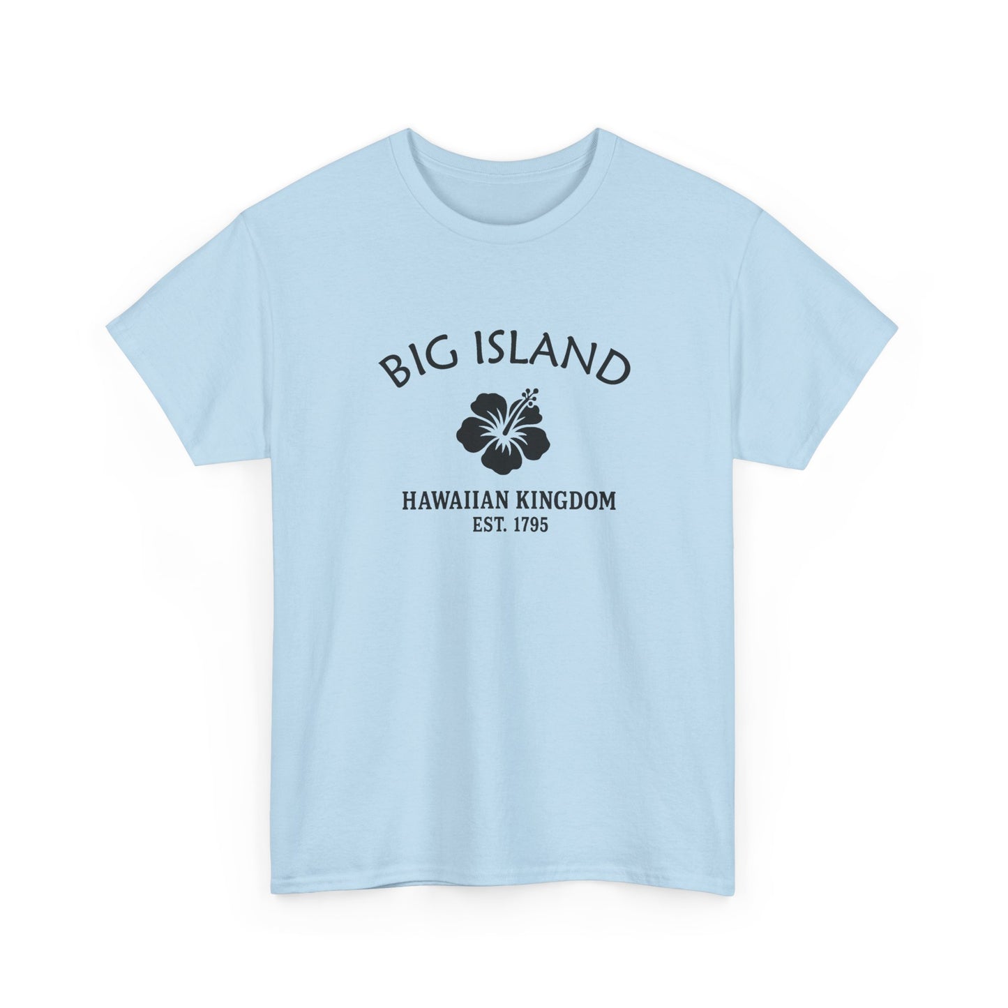 Big Island Hawaii Vintage Retro Unisex Heavy Cotton Tee - Black Logo