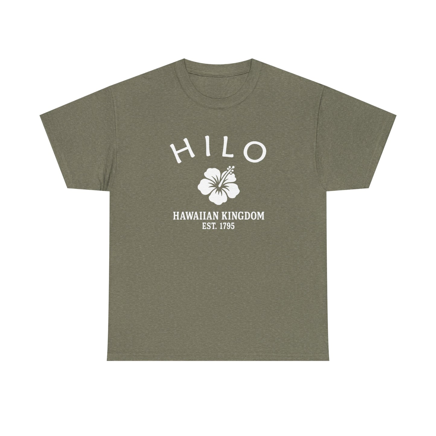 Hilo Hawaii Vintage Retro Unisex Heavy Cotton Tee - White Logo