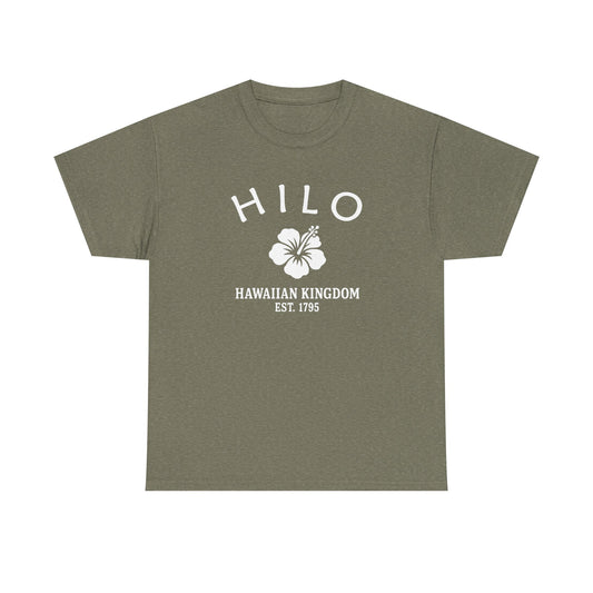Hilo Hawaii Vintage Retro Unisex Heavy Cotton Tee - White Logo