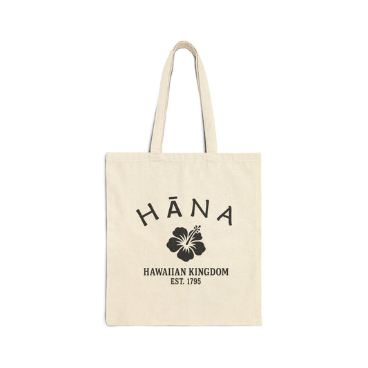 Hana Hawaii Vintage Retro Cotton Canvas Tote Bag - Black Logo
