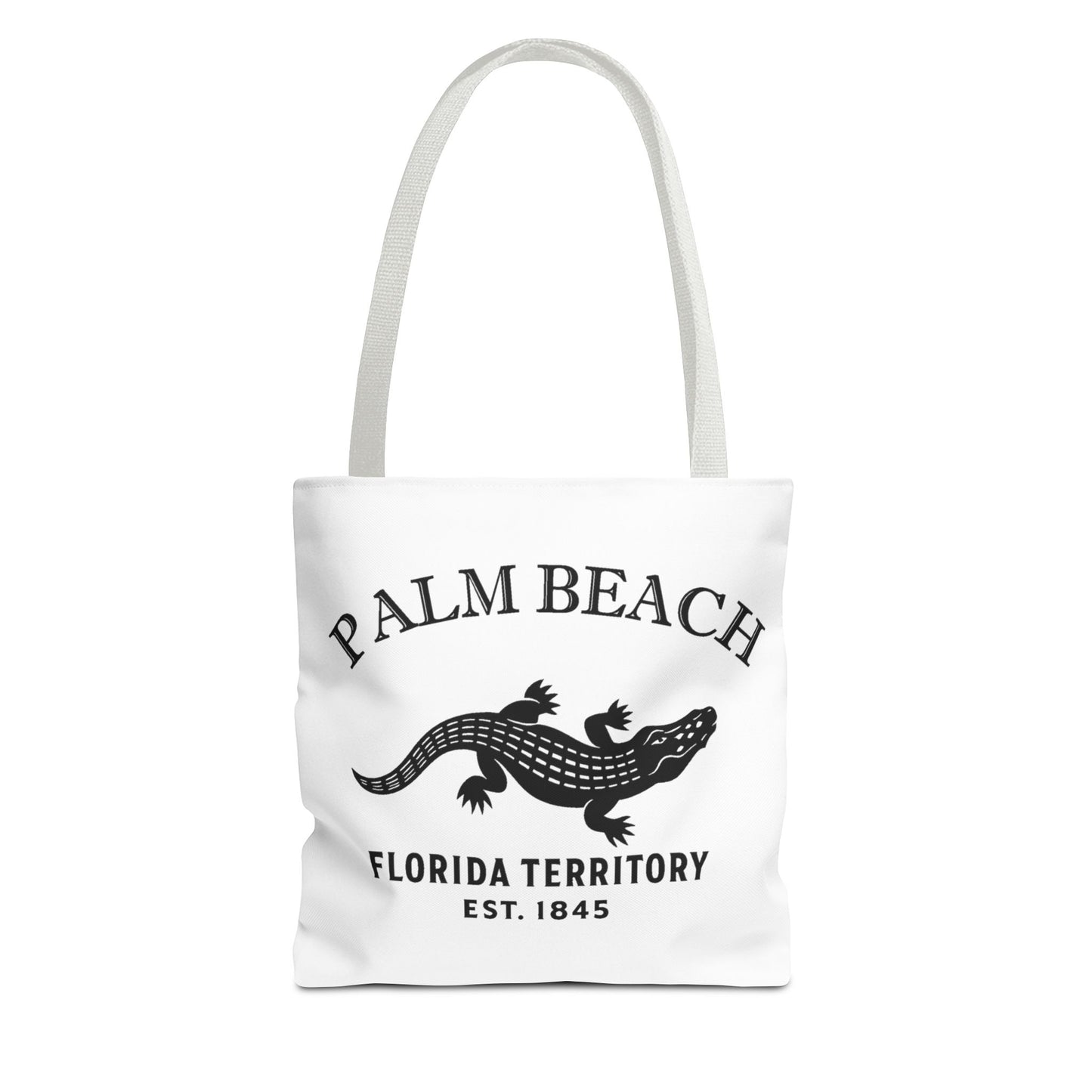 Palm Beach Florida Vintage Retro Light Canvas Tote - Black Logo