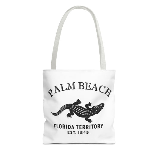 Palm Beach Florida Vintage Retro Light Canvas Tote - Black Logo