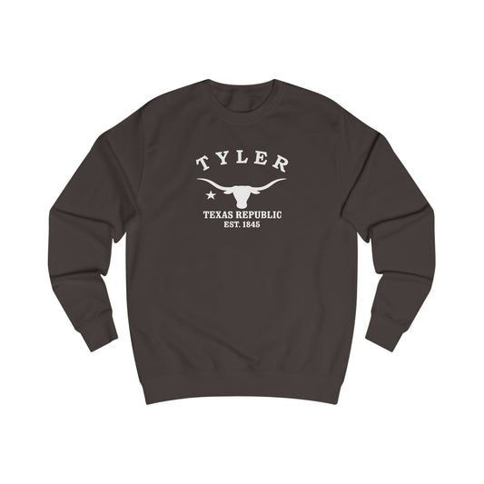 Tyler Texas Vintage Retro Premium Crewneck Sweatshirt - White Logo - Bottle Green