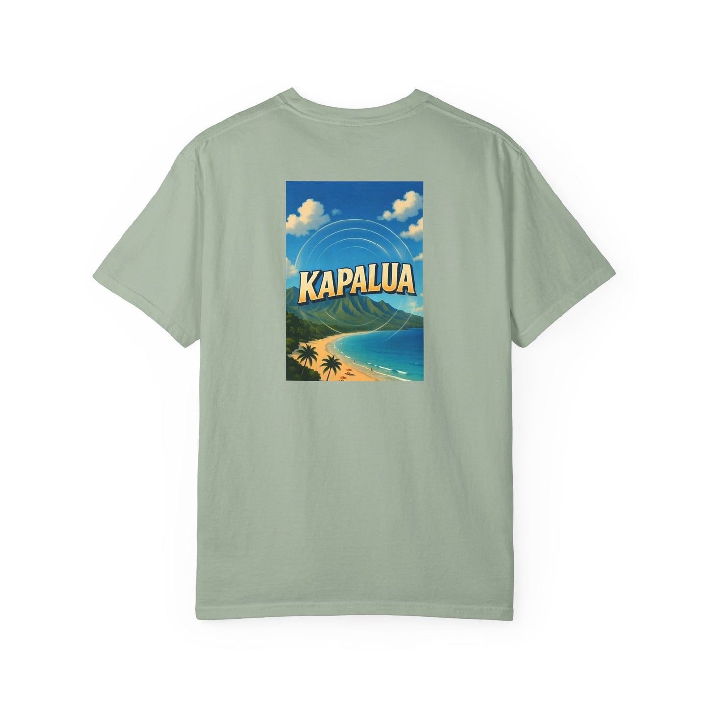 Kapalua Hawaii Vintage Retro Back Printed Art Series Cotton Tee - Black Logo