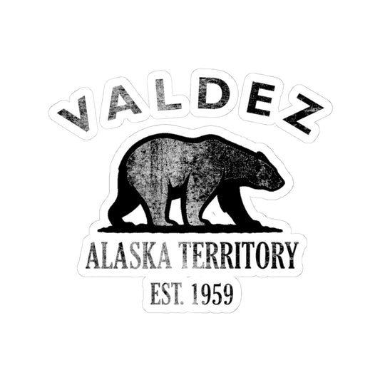 Valdez Alaska Vintage Retro Vinyl Sticker - Black Logo