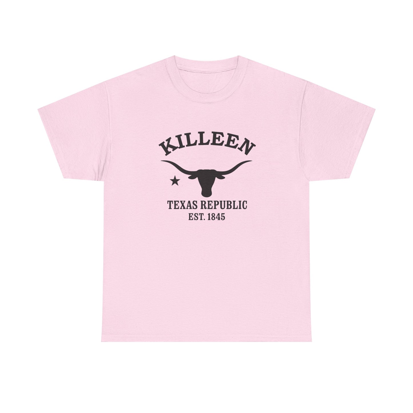 Killeen Texas Vintage Retro Unisex Heavy Cotton Tee - Black Logo