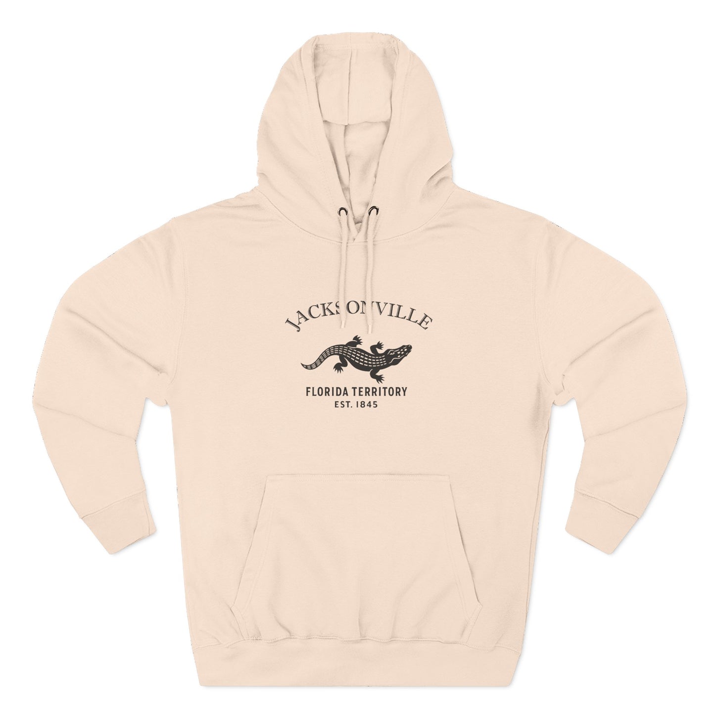 Jacksonville Florida Vintage Retro Unisex Heavy Cotton Hoodie - Black Logo