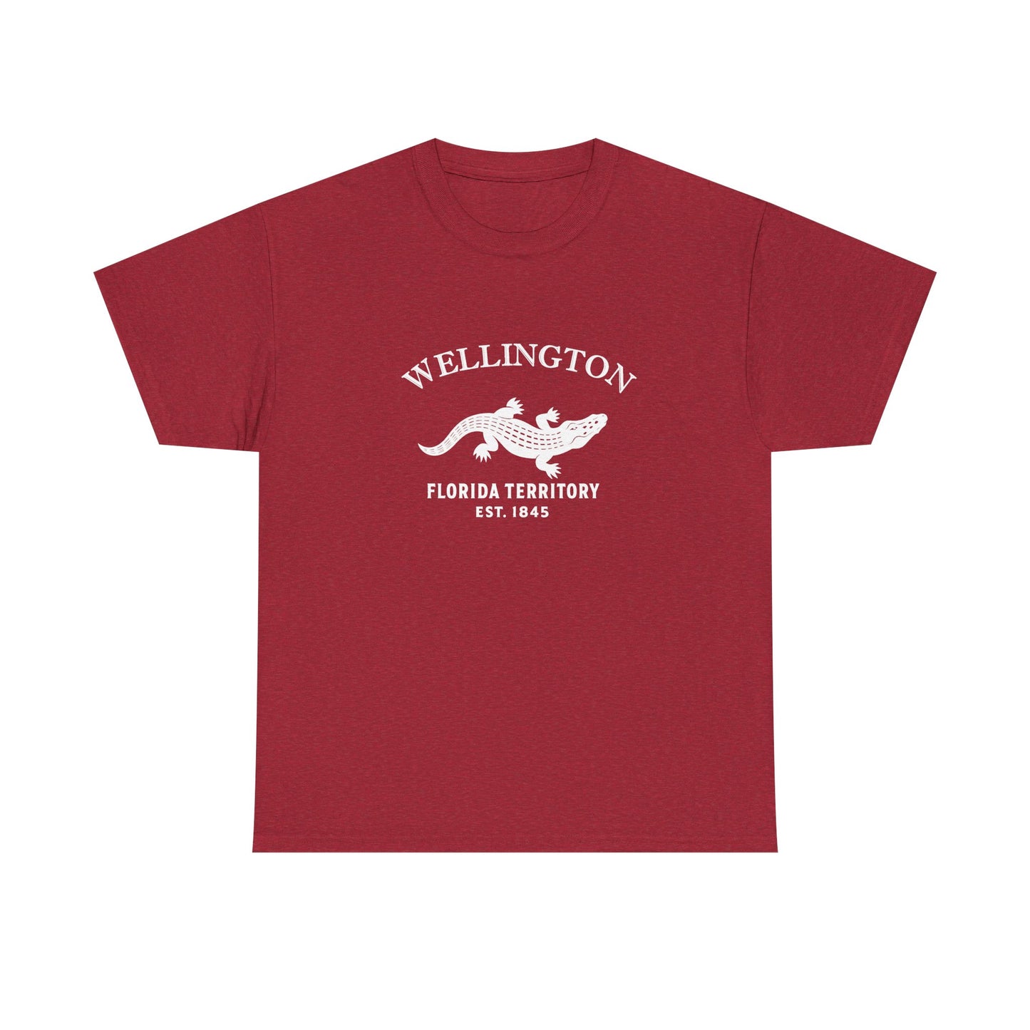 Wellington Florida Vintage Retro Unisex Heavy Cotton Tee - White Logo