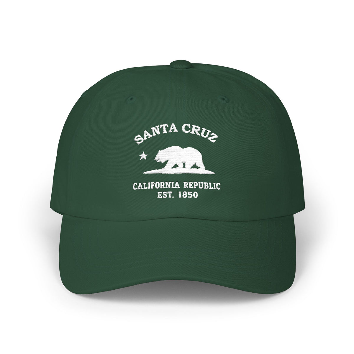Santa Cruz California Vintage Retro Embroidered Cotton Cap - White Logo
