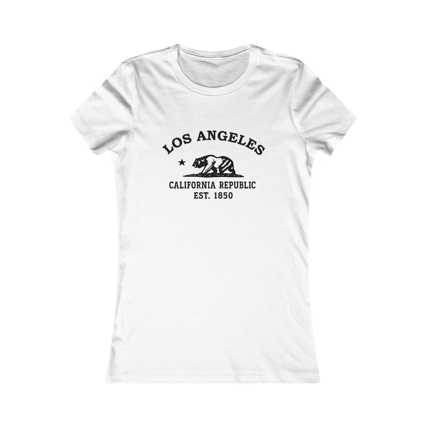 Los Angeles California Vintage Retro Womens Fitted Ringspun Cotton Tee - Black Logo