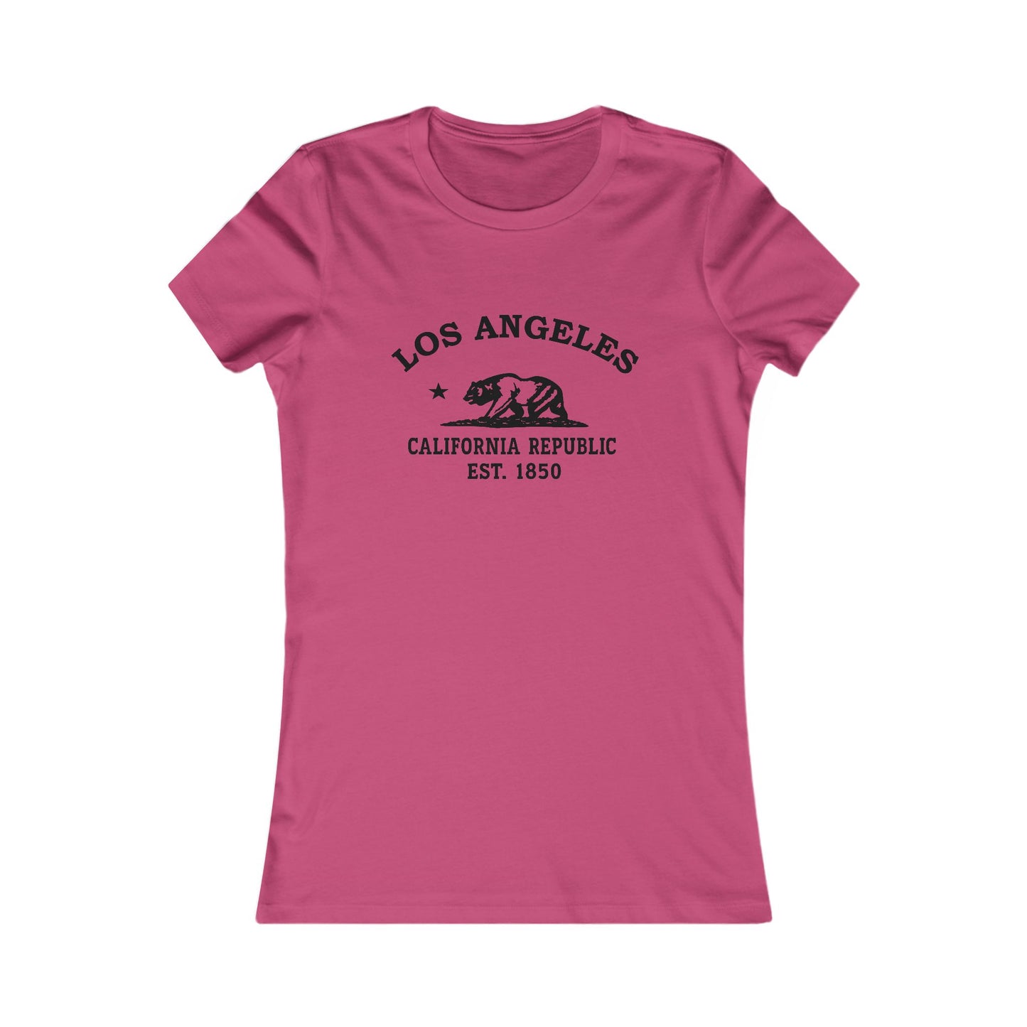 Los Angeles California Vintage Retro Womens Fitted Ringspun Cotton Tee - Black Logo