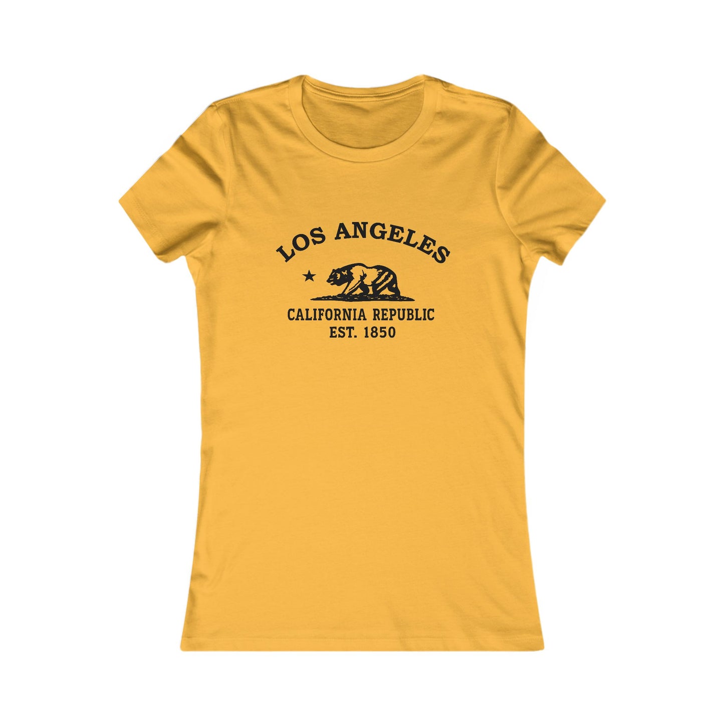 Los Angeles California Vintage Retro Womens Fitted Ringspun Cotton Tee - Black Logo
