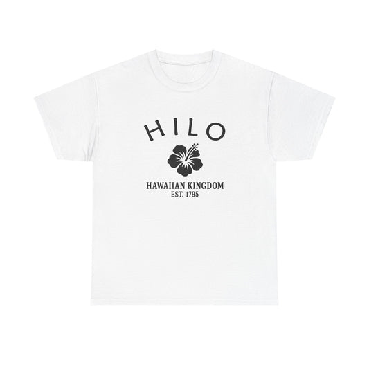 Hilo Hawaii Vintage Retro Unisex Heavy Cotton Tee - Black Logo