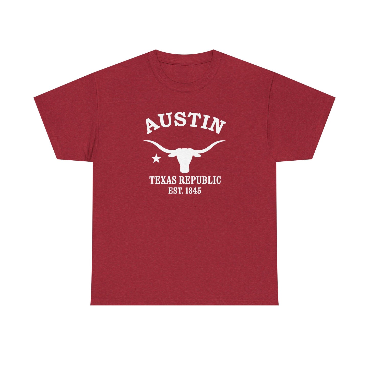 Austin Texas Vintage Retro Unisex Heavy Cotton Tee - White Logo