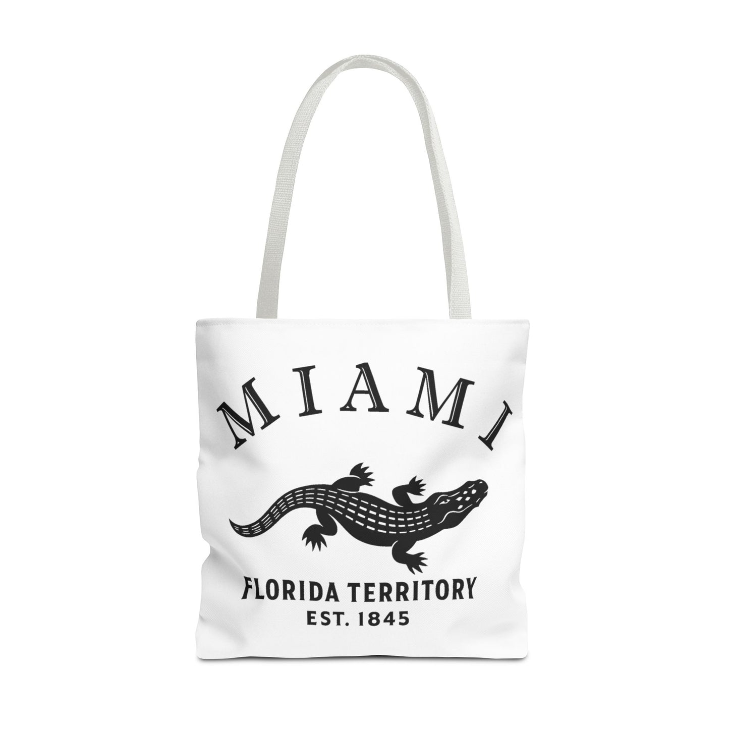 Miami Florida Vintage Retro Light Canvas Tote - Black Logo
