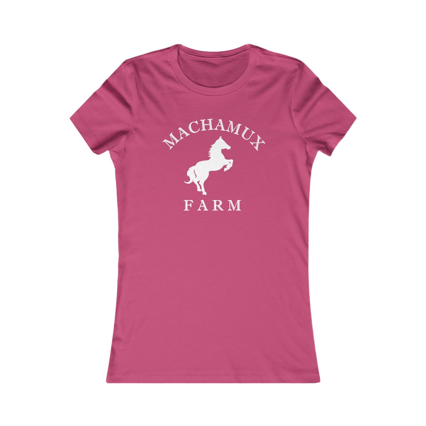 Machamux Farm Vintage Retro Womens Fitted Ringspun Cotton Tee - White Logo