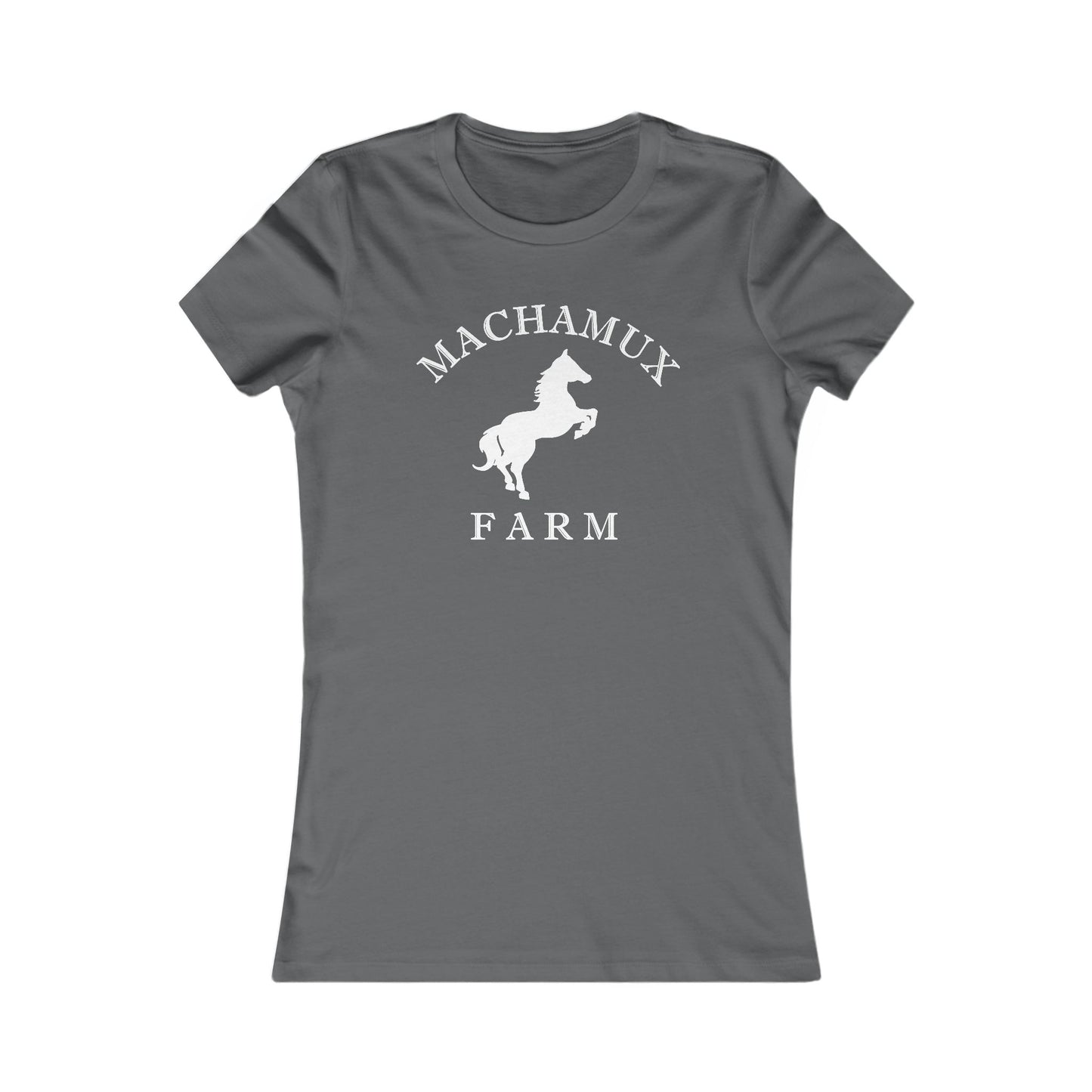 Machamux Farm Vintage Retro Womens Fitted Ringspun Cotton Tee - White Logo