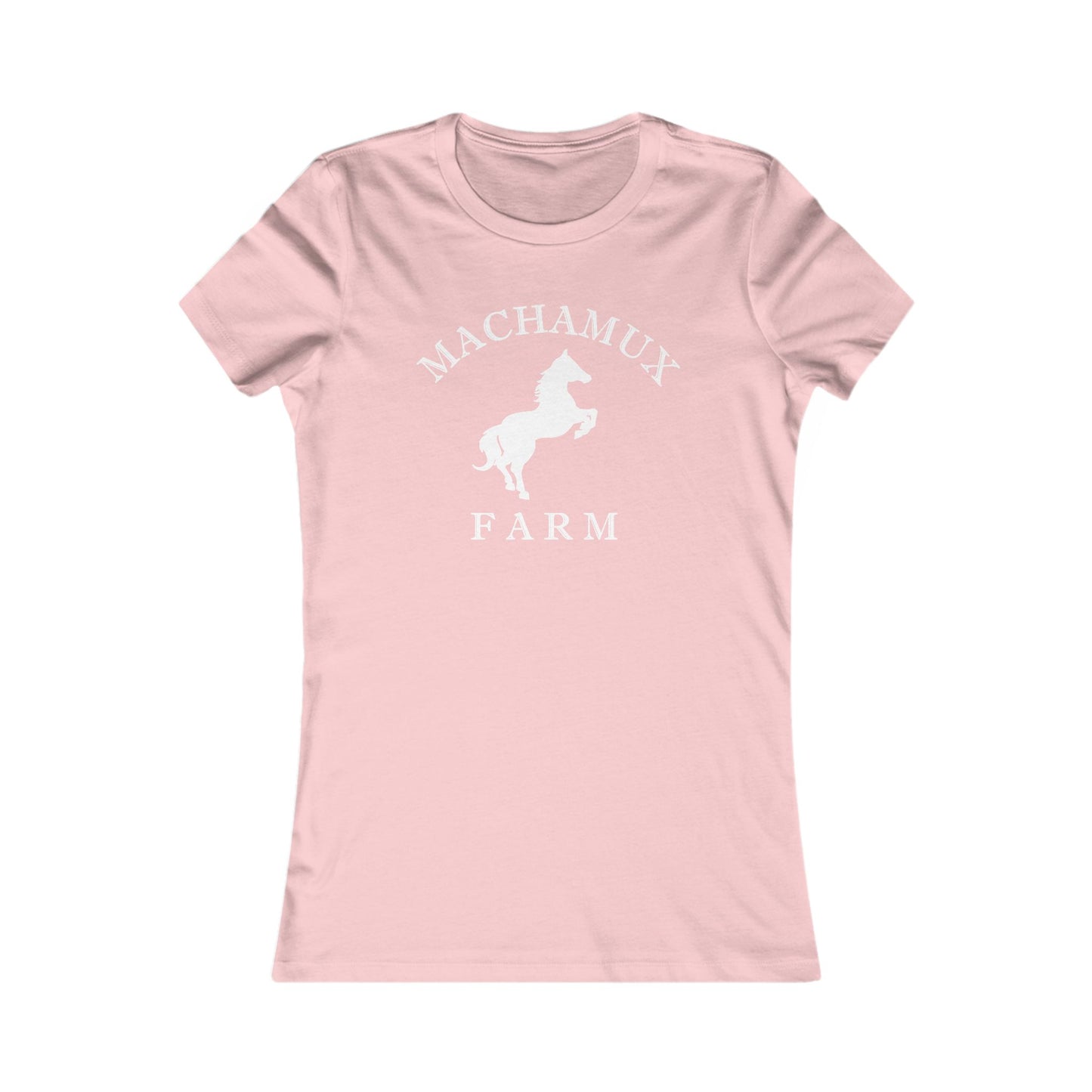 Machamux Farm Vintage Retro Womens Fitted Ringspun Cotton Tee - White Logo
