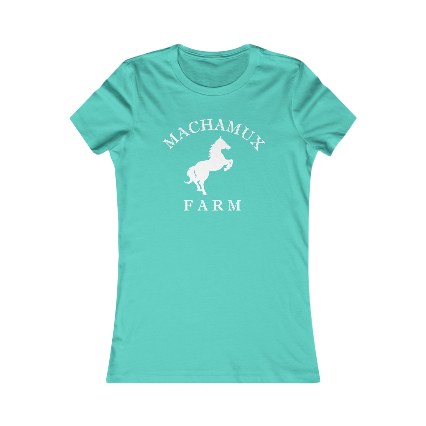 Machamux Farm Vintage Retro Womens Fitted Ringspun Cotton Tee - White Logo