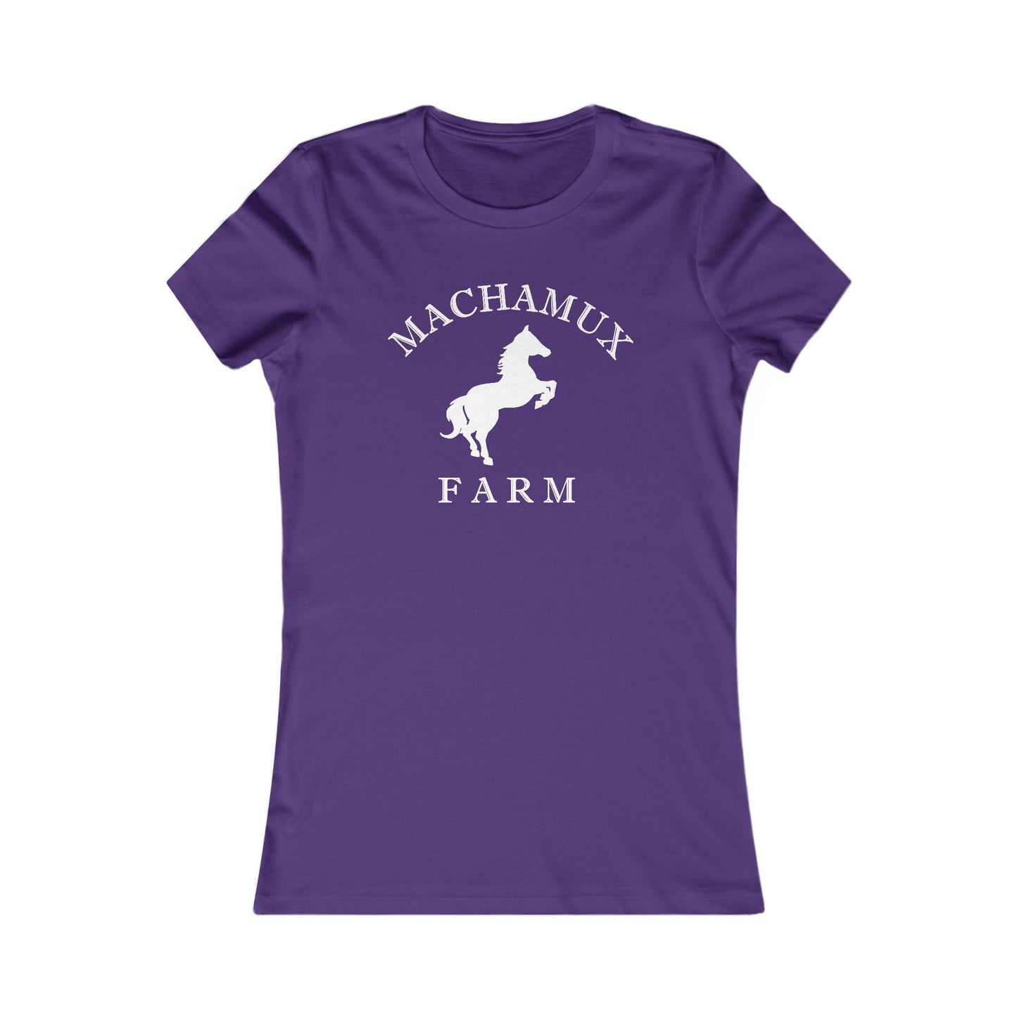 Machamux Farm Vintage Retro Womens Fitted Ringspun Cotton Tee - White Logo