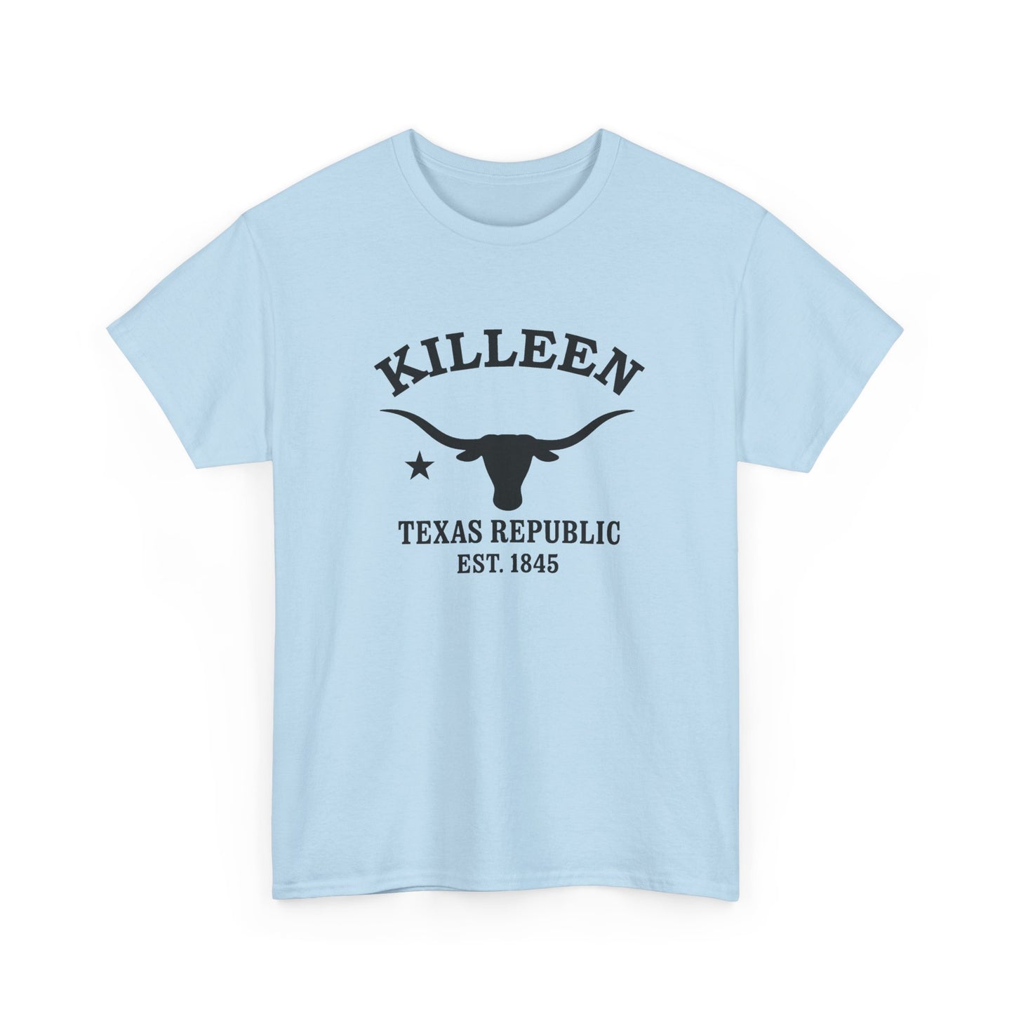 Killeen Texas Vintage Retro Unisex Heavy Cotton Tee - Black Logo