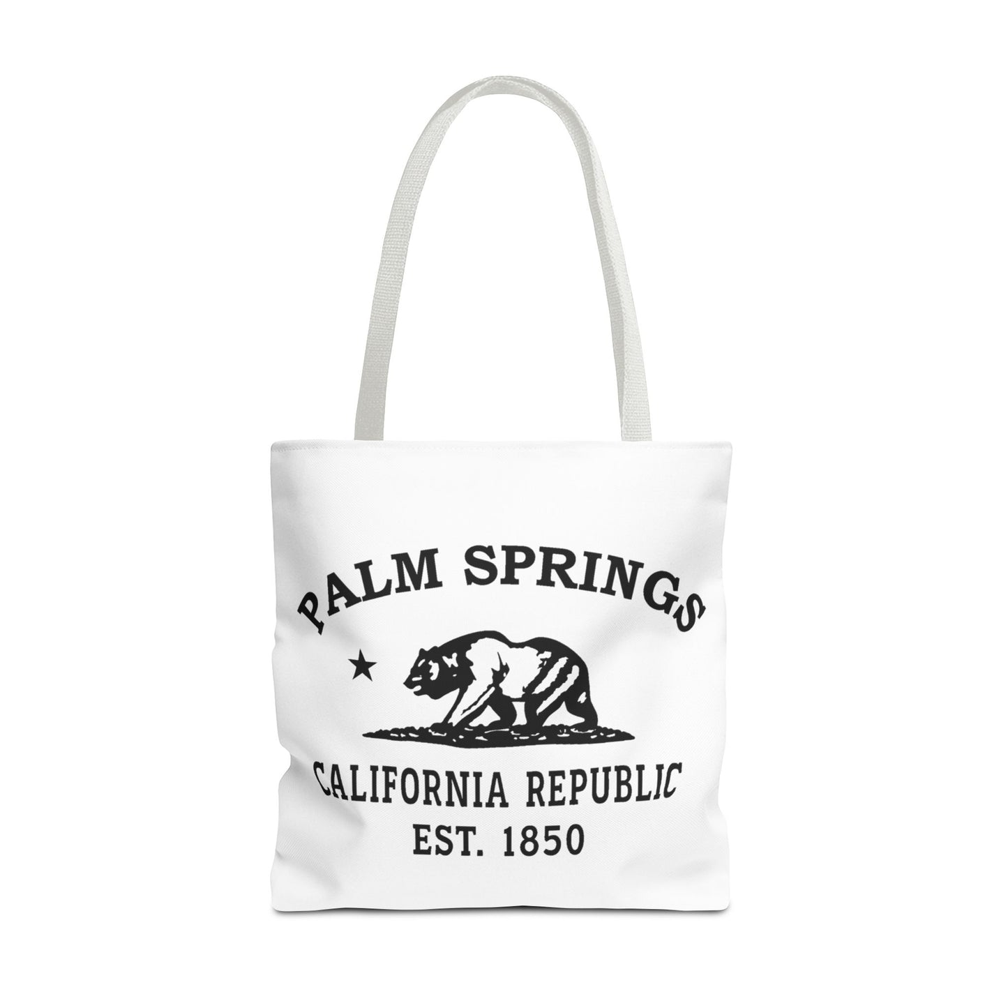 Palm Springs California Vintage Retro Light Canvas Tote - Black Logo