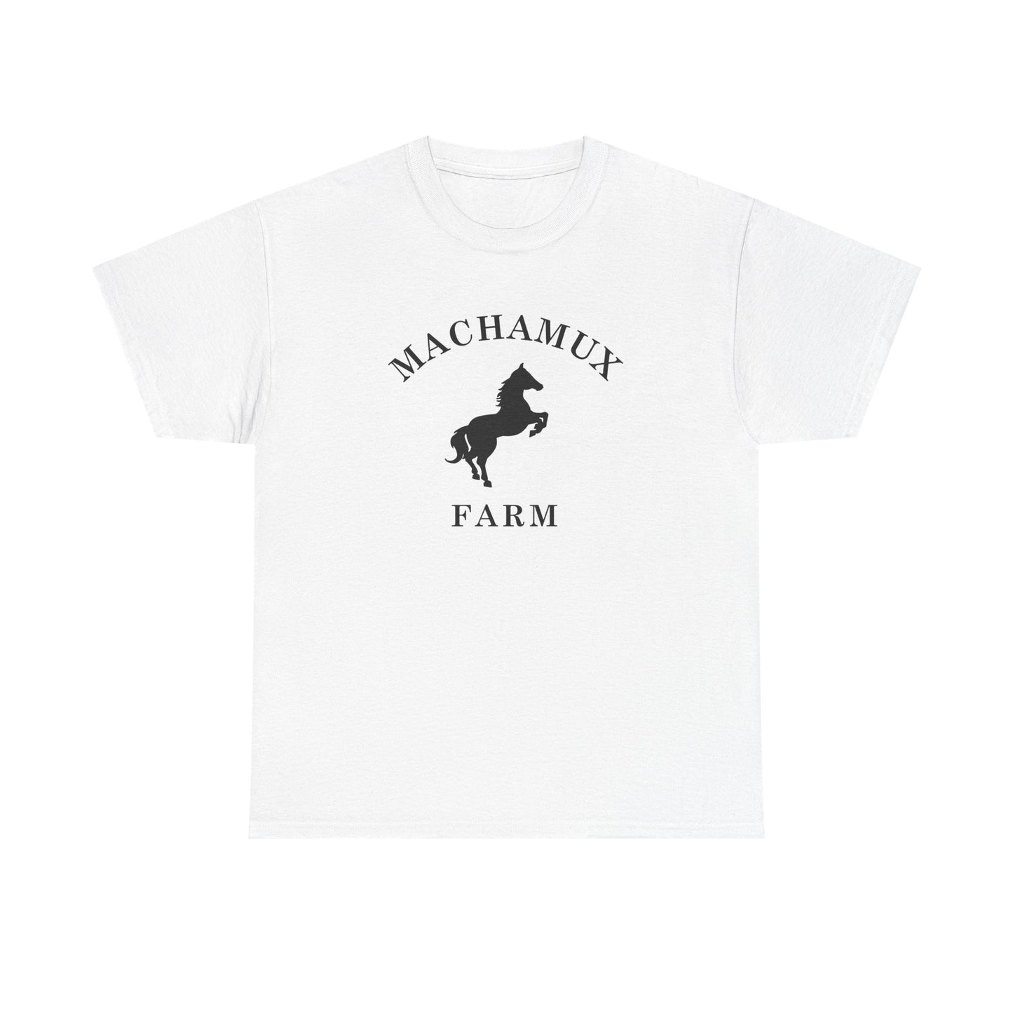 Machamux Farm Vintage Retro Unisex Heavy Cotton Tee - Black Logo