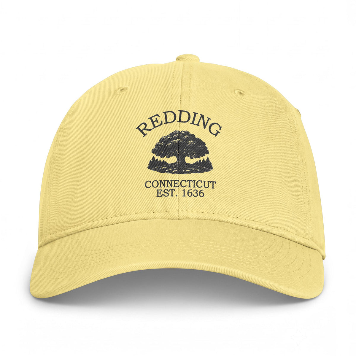 Redding Connecticut Distressed Cotton Cap - Charcoal Print Logo