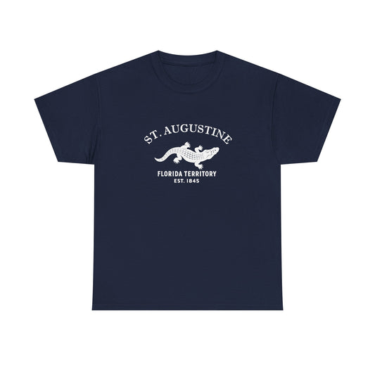 St Augustine Florida Vintage Retro Unisex Heavy Cotton Tee - White Logo