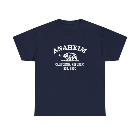 Anaheim California Vintage Retro Unisex Heavy Cotton Tee - White Logo
