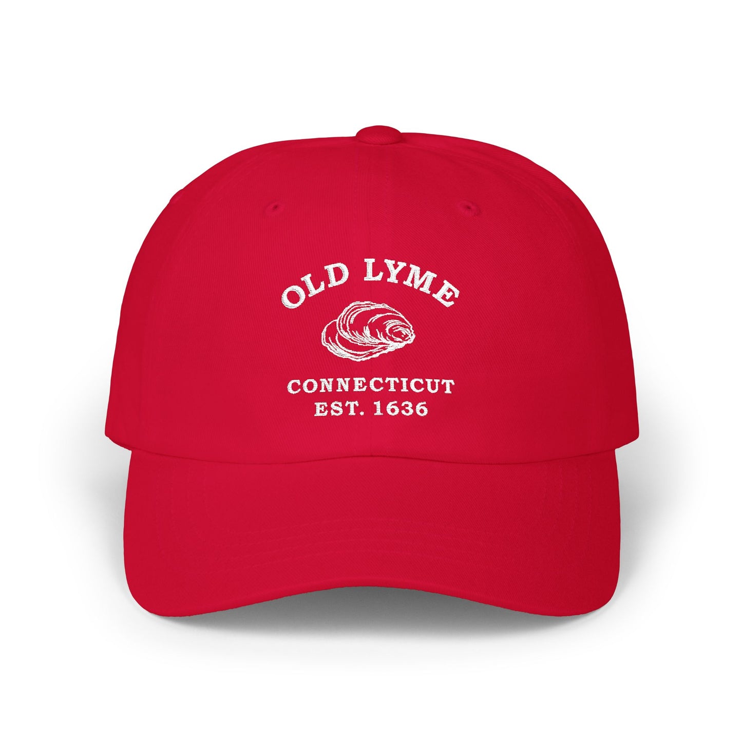 Old Lyme Connecticut Classic Cotton Cap - White Logo