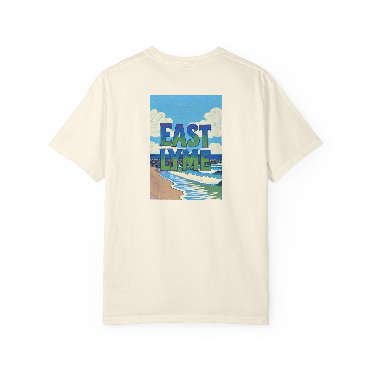 East Lyme Connecticut Vintage Retro Back Printed Art Series Cotton Tee - Black Logo