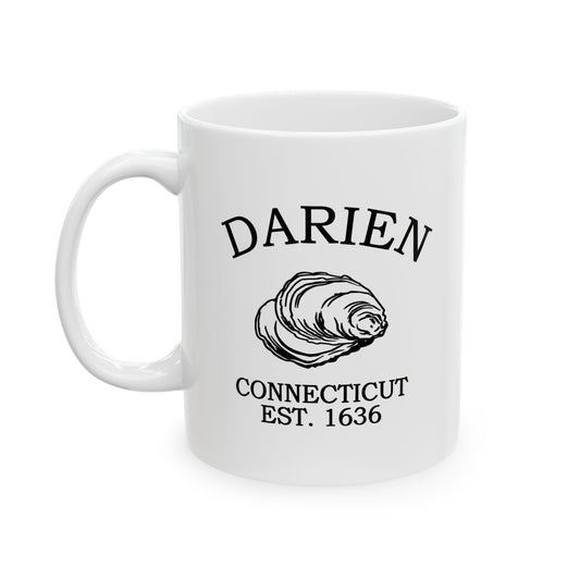 Darien Connecticut Vintage Retro Ceramic Mug - Black Logo