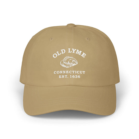 Old Lyme Connecticut Classic Cotton Cap - White Logo
