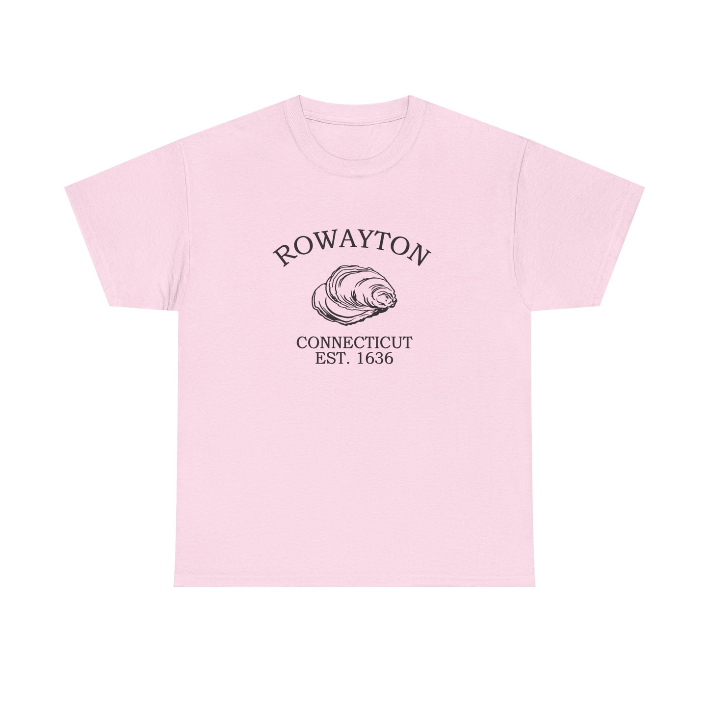 Rowayton Connecticut Vintage Retro Unisex Heavy Cotton Tee - Black Logo