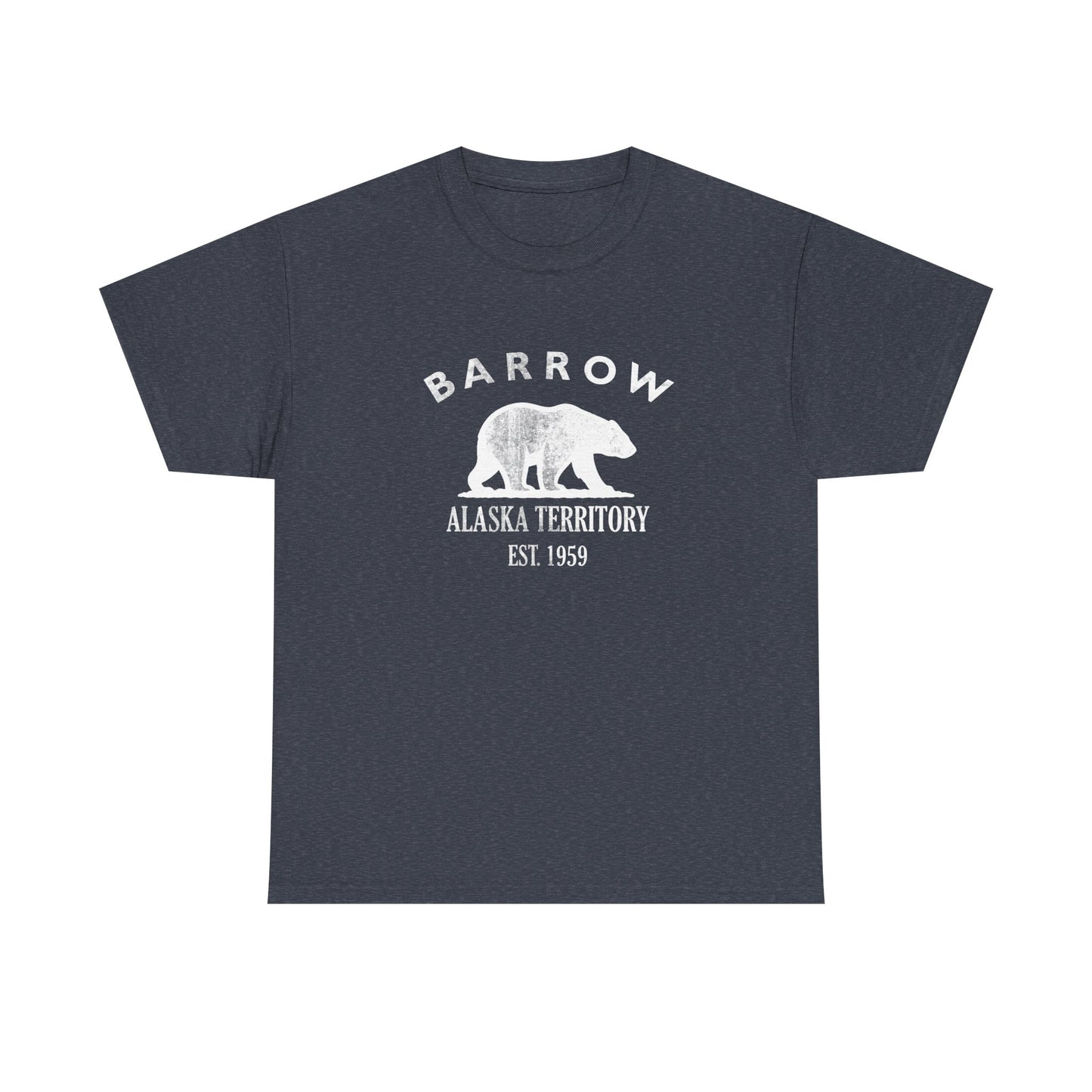 Barrow Alaska Vintage Retro Unisex Heavy Cotton Tee - White Logo