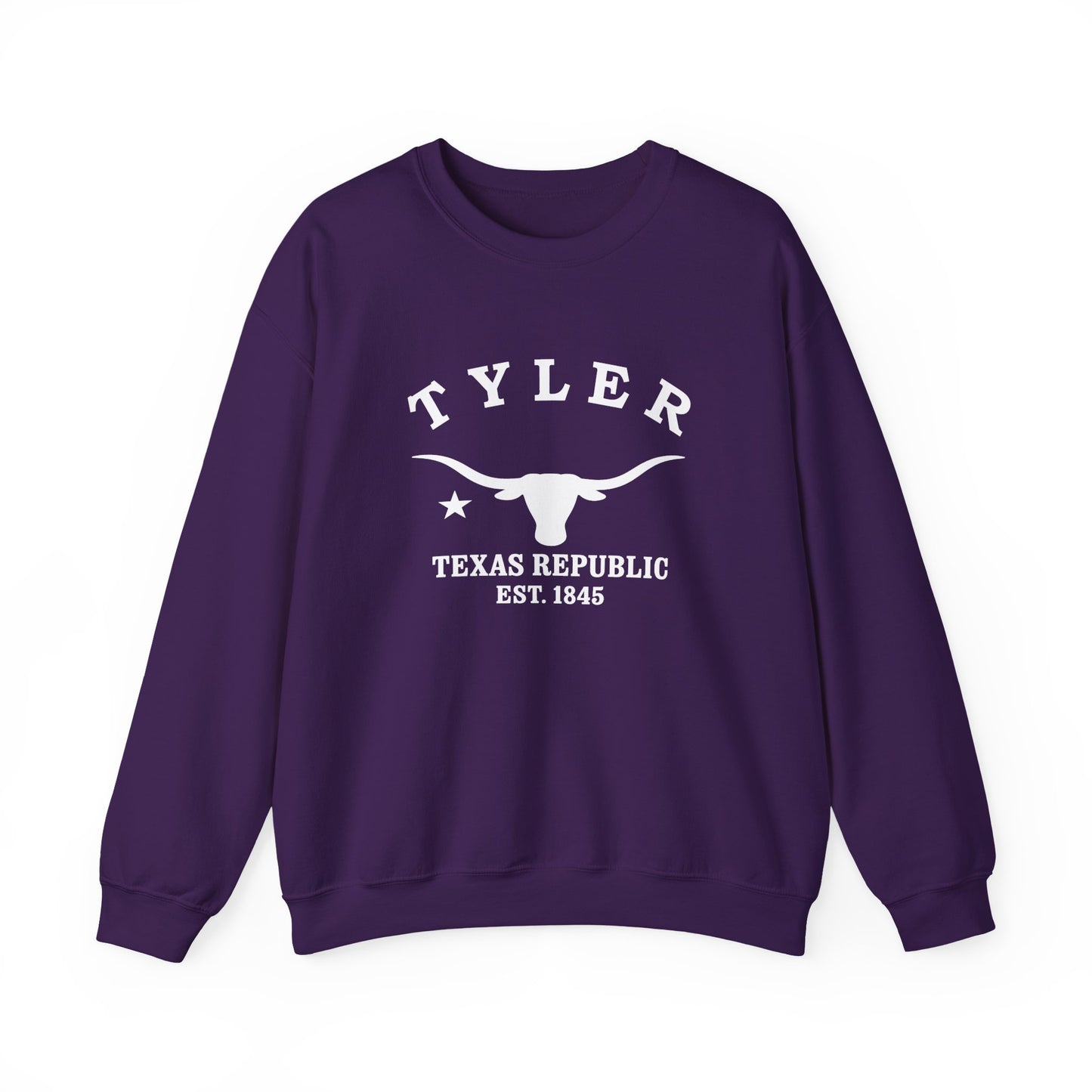 Tyler Texas Vintage Retro Unisex Heavy Crewneck Sweatshirt - White Logo