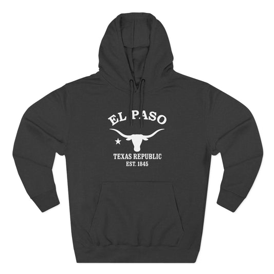 El Paso Texas Vintage Retro Unisex Heavy Cotton Hoodie - White Logo