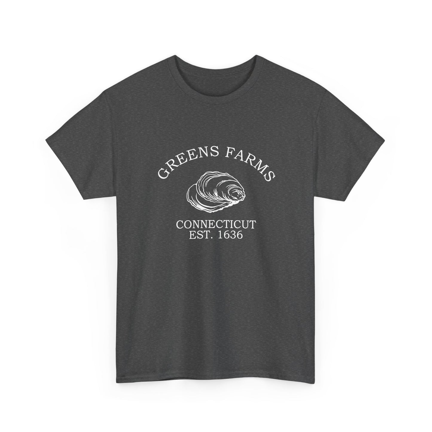 Greens Farms Connecticut Vintage Retro Unisex Heavy Cotton Tee - White Logo